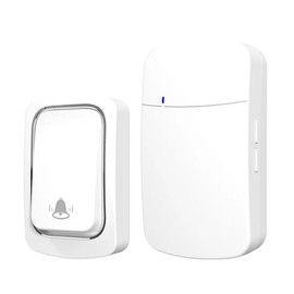 MaximalPower Wireless Doorbell No Battery Required Waterproof Self-Powered Door Bell Sets Home Outdoor Kinetic Ring Chime Doorbell Protection - Door Bell QX001 WT (1 Pack)