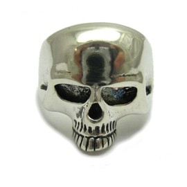 Sterling silver biker men ring solid skull 925 size L - Z++++++ Empress jewellery