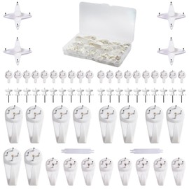 Treayes Picture Hooks, Poster Hanger, Picture Rail Hooks ，68pcs Invisible Wall Nails for Concrete, Hardwall and Drywall, No Damage Wall Hangers for Picture Frame