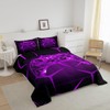 Black Purple Game Controller Bedding Sets Full Size,Stereoscopic Flame Gamepad
