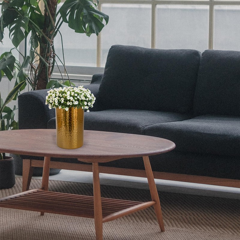 Darware Hammered Gold Kitchen Utensil Holder / 7-Inch Tool Caddy,