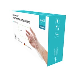 EUROPAPA® 100, 200, 300, 450 Value Pack CPE Transparent Disposable Gloves in Box Latex Free Rubber Gloves Powder-Free Gloves in Sizes S, M, L, XL (200, XL)