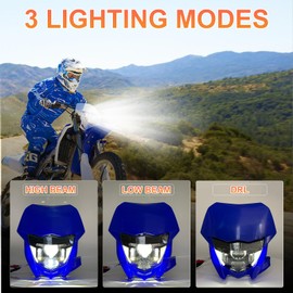 Dirt Bike Headlight LED Motorcycle Headlamp Kit with DRL For Yamaha WR250F WR450 2016-2025