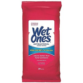 WET ONES Antibacterial Hand Wipes, Fresh Scent 20 ea (Pack of 7)