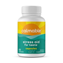 Calmable Stress Relief Aid for Teens - Feel Happy, Calm, Focused and Relaxed and the Most Vibrant You - Vegan - Pyridoxine B6, L-Theanine - Anti Stress Support Vitamin Dietary Supplement - 60 Capsules