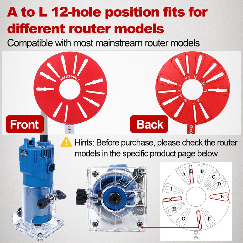 5 In 1 Router Circle Cutting Jig For Cutting/Routing Circle,Aluminum