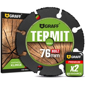 Cutting Disc Wood 76 mm - Multi Carbide Cutting Disc for Angle Grinder - Wood Cutting Disc for Wood (with Nails), Plastic, Plastic GRAFF Termit