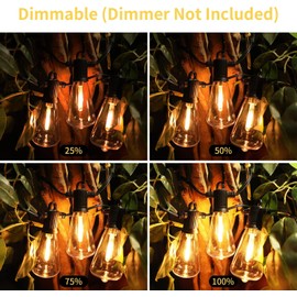 ZOTOYI Outdoor String Lights, 25 FT Bistro Lights with 13 Shatterproof ST38 LED Bulbs, Waterproof Connectable String Lights for Outside, Patio Lights String Outdoor for Backyard Porch Decor Gift