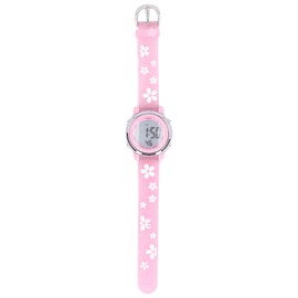 Girls Digital Sport Watches Clear Scale 3D Cartoon Waterproof Watch with LED Backlight Alarm Clock for 3 to 10 Years Old Pink