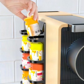 NiHome 2PCS Black Acrylic Pod Holders Compatible with Ninja Thirsti Drops, Durable Thick Acrylic Wall or Machine Mounted Storage Racks with Nano Adhesive, Space-Saving Design Easy Flavor Organization