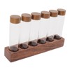 Coffee Bean Storage Tubes with Walnut Wood Stand Lid Glass