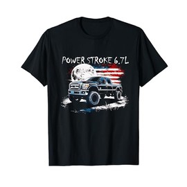 Powerstroke Patriotic Truck American Flag 6.7L Diesel Truck T-Shirt