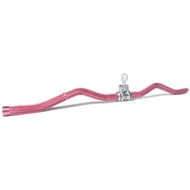 RitFit 38.6'' W-Shaped LAT Pulldown Bar, Aluminum Alloy Cable Machine Attachment with Full Rotation for Gym, Strength Training, Workouts, Pink