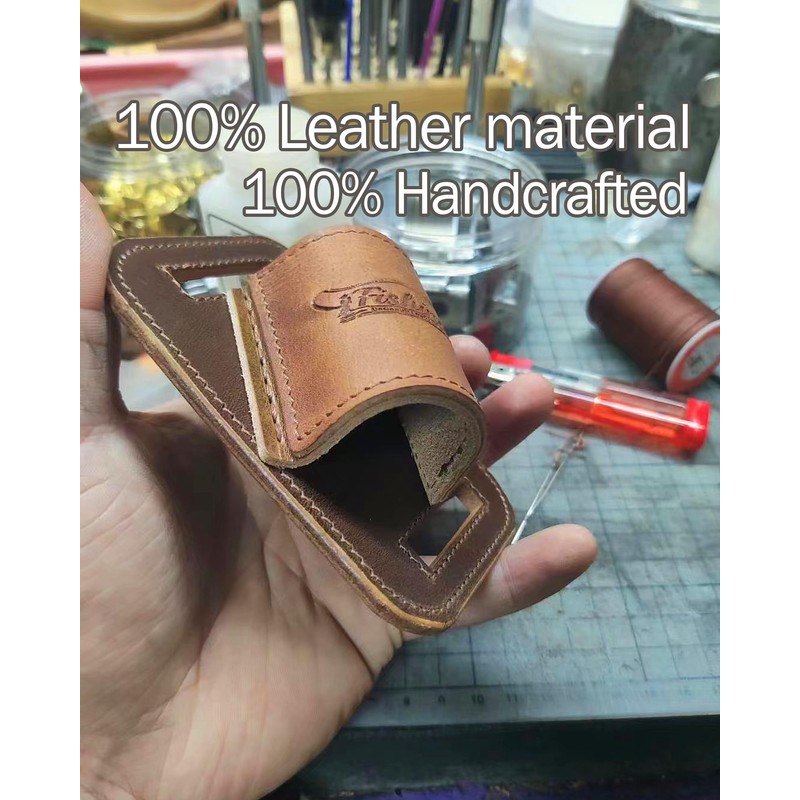 Fishing Rod Holster for Belt Genuine Leather,Fishing Pole Holster, Fly