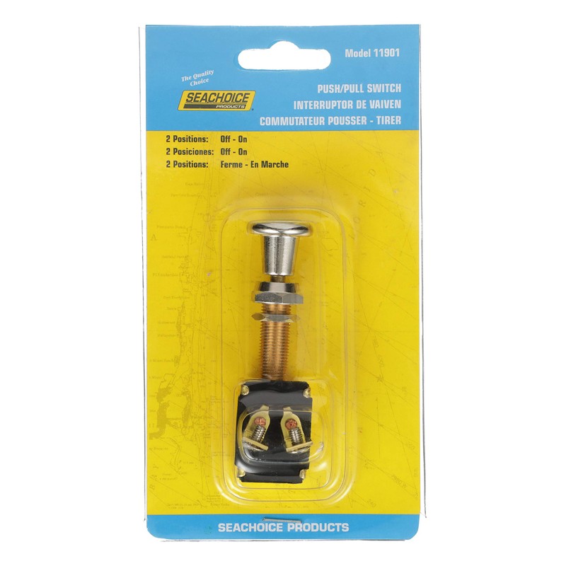 Seachoice Heavy Duty 2-Position Push-Pull Switch, On/Off