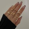 ANGLEQUEEN Gold Chunky Rings Set for Women Open Stacking Knuckle
