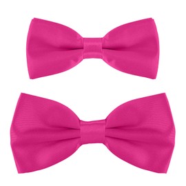 DonDon Father-son bow tie set in partner look, already tied and adjustable, Pink_1