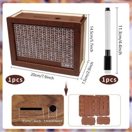 Wooden Money Box, Money Box with Target, Reusable Money Box with Savings Target and Numbers for Ticking, Wooden Money Bank for Children, Money Box for Adults Children