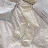 Eukkis Mesh Crew Socks, Thin Cotton Fabric, White Socks, Cute