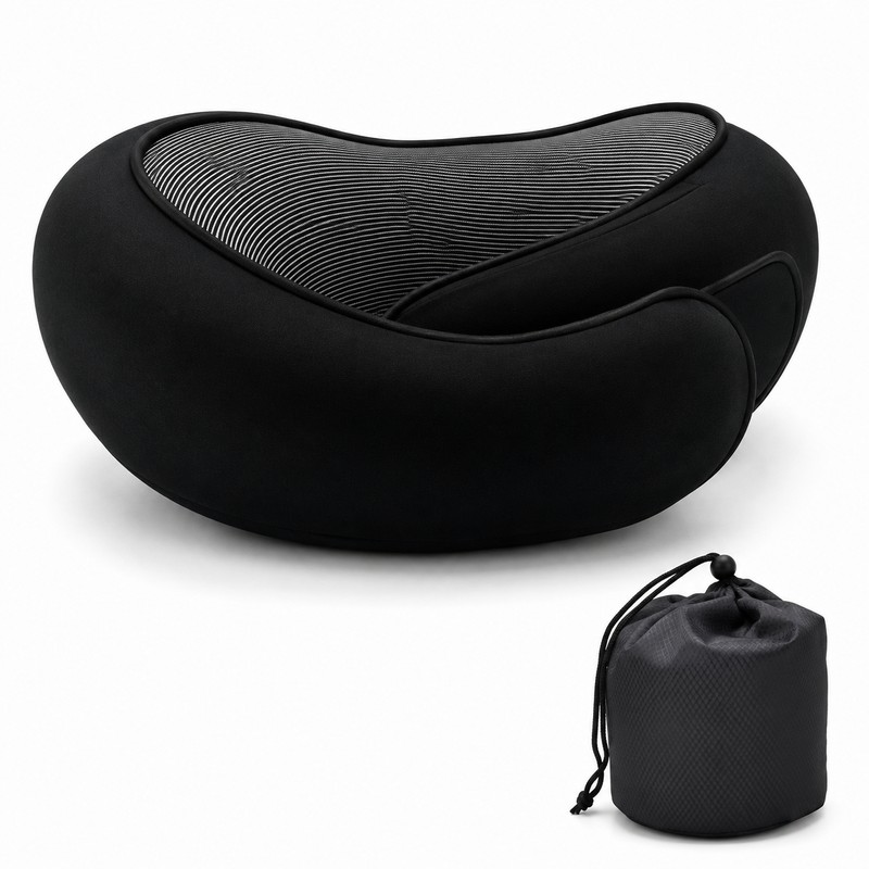 Memory Foam Travel Neck Pillow for Airplane Rest – Signature
