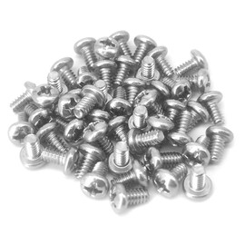 Alamic #6-32X1/4 Pan Head Machine Screws, 304 Stainless Steel 18-8, Phillips Drive, Fully Threaded, Bright Finish 50 Pack