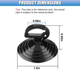 UHANBUT 24PCS Car Glass Windshield Sunshade Suction Cups, Mini Pull Ring Automotive Window Sucker Hook, PVC Vehicle Sun Visor Adsorption Holder for Car, Bathroom, Kitchen (Black/Suction Cup)