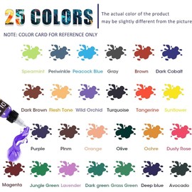 BAODELI Professional Ink Color Set 25 Colors 15 ml (1/2OZ) Vegan-Friendly Pigment Ink Supplies Ink for Tattoo Artist and Beginners Tattoo Supplies