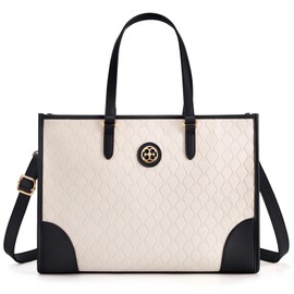 Missnine Laptop Tote Bag for Women 15.6 inch Embossed PU Leather Work Bag Profession Briefcase Designer Computer Bag