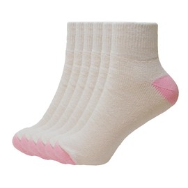 Ruha Apparel 3 Pairs Unisex White/Pink Crew-Mini Cotton Soft Socks, Moisture Wicking, Breathable, Unisex Athletic Workout Socks (Size 9-11, 3 PAIRS)