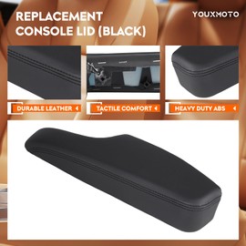 Youxmoto Right Passenger Side Armrest Front Door Trim, 2011-2023 for Chrysler 300; for Dodge Charger 11-23, Black PU Leather Inner Door Armrest, Replaces 1WK36YSAAB