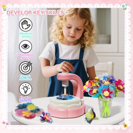 Xuoent Fabric Flower Bouquets Toys, Kids Craft Kits Ages 4-12, DIY Flower Making Kit, Creative Arts and Crafts for Kids, 4 5 6 7 8 Year Old Girl Birthday Gift