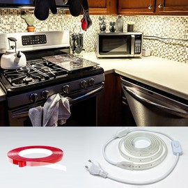 Q.Laomi LED Strip 2 m, Super Bright LED Strip 220 V 230 V Direct Connection, Waterproof IP65 LED Strip with Switch, 4000 K LED Light Strip for Kitchen, Bathroom, Workbench, LED Light Strip Neutral