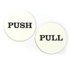 Push Pull Round Door Sign (White)