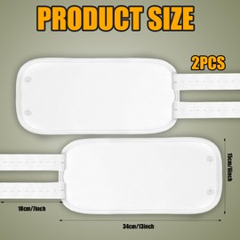 Pack of 2 Castor Oil Packs, Reusable Castor Oil Pack, Oil Resistant, Castor Oil Pack, Castor Oil Compress Pads for Calves, Knees, Arms (White)