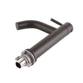 G1/2in Stainless Steel Washbasin Single Cold Faucet Water Tap for Bathroom Toilet BlackElbow Type (Without Tube)