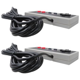 GRABOTE New 2 Pack Plug & Play Black Controller for NES Classic Edition/Mini w/ 10ft Cable