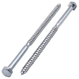 SKIR'CO (6 pcs) DIN 571 Zinc Plated Steel Hexagon Wood Screws M6 x 140 mm, Coach Screws, Hex Screw, Lag Bolts