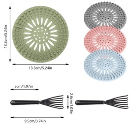 VEGCOO 4 Pieces Hair Filter Shower Hair Filter Shower Hair Filter Bathtub Bathroom Bath Kitchen Cleaning Hair