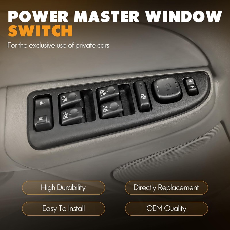 15883319 Master Power Window Switch & Gray Bezel Assembly with