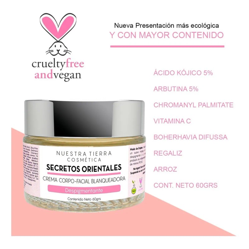 Crema Blanqueadora Ac. Kójico 5% + Arbutina 60grs Promo