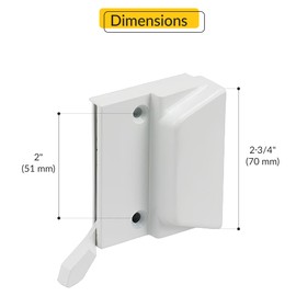 BRIXWELL Low Profile Sash Lock, Die Cast Construction, White Finish, 2" Hole Spacing, 2-3/4" Base Length, Cam Lock for Sliding Window or Replacement Applications.