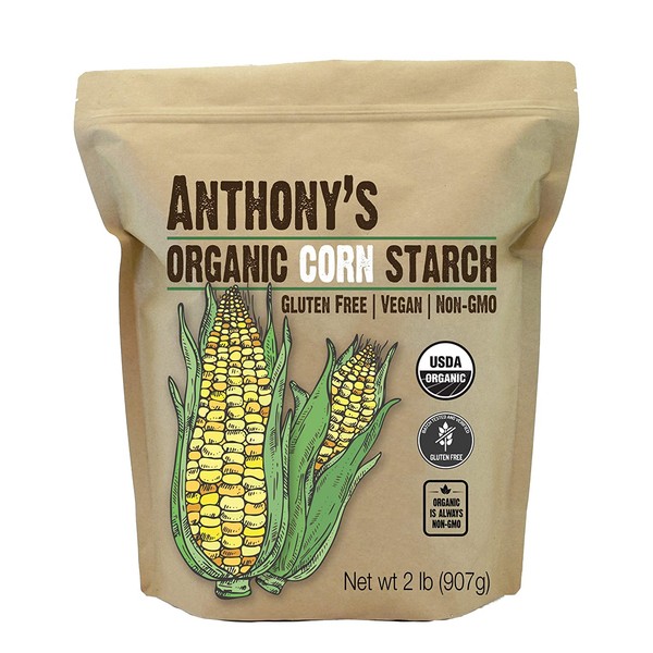 Anthony's Organic Cornstarch, 2 lb, Gluten Free, Vegan & Non GMO