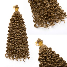 1 Pcs Passion Twist Hair 14 Inch Long Bohemian For Goddness Twist Crochet Braiding Hair Synthetic Fiber Water Wave Crochet Hair Extension Coffee Brown