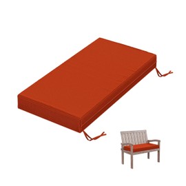 Tounosnt Outdoor Bench Cushion 36 X 18 X 3.5 Inch Thick Waterproof Patio Furniture Cushions, Patio Porch Swing Replacement Seat Pad with Tie Straps and Anti-Slip, for Backyard Garden, Orange