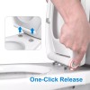 Hibbent Premium Elongated Toilet Seat with Cover(Oval) Quiet Close, One-Click