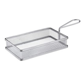 Westmark Serving Basket/Chip Basket, Filling Volume: 21.5 x 9.5 x 5.5 cm, Stainless Steel, Tapas + Friends, Silver, 69162270