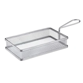 Westmark Serving Basket/Chip Basket, Filling Volume: 21.5 x 9.5 x 5.5 cm, Stainless Steel, Tapas + Friends, Silver, 69162270