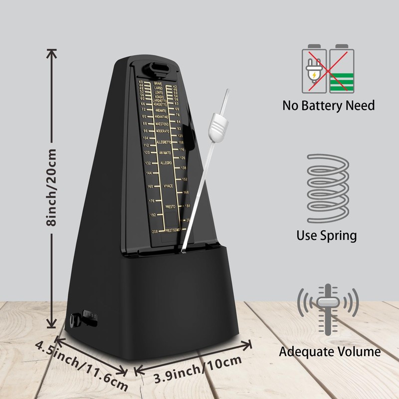 Defabee Mechanical Metronome with Loud Sound and Accurate Rhythm for