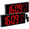 Lunartec Digital Wall Clocks: Set of 2 LED Wall &