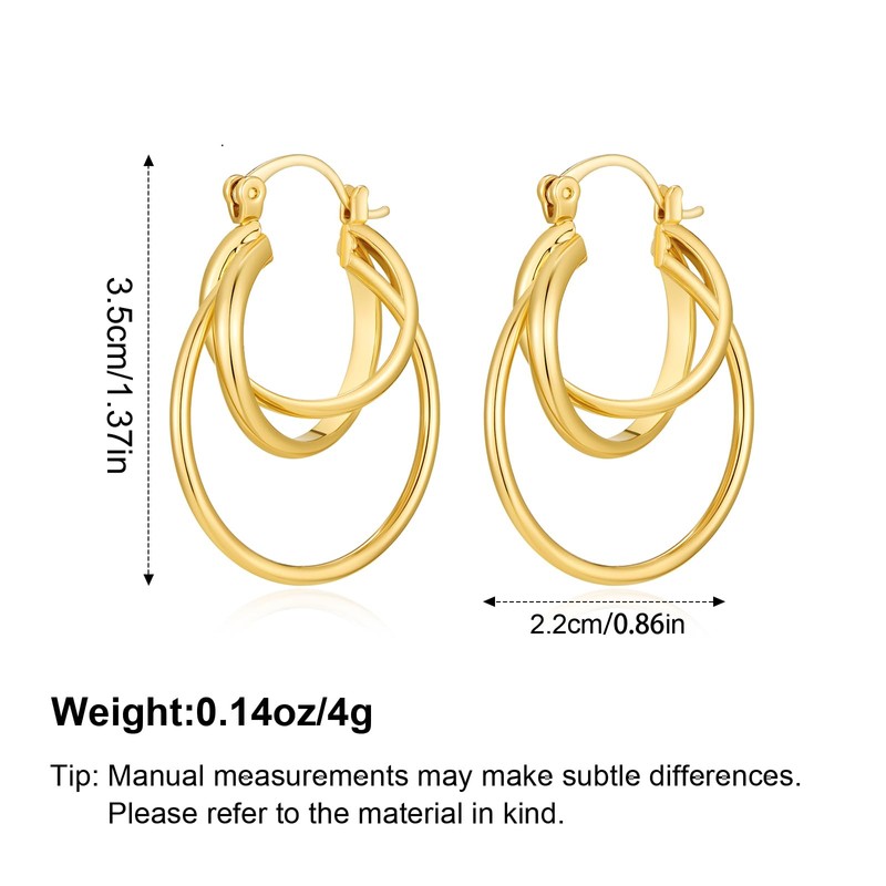 FILMOON Gold Hoop Earrings for Women Gold Statement Hoop Earring
